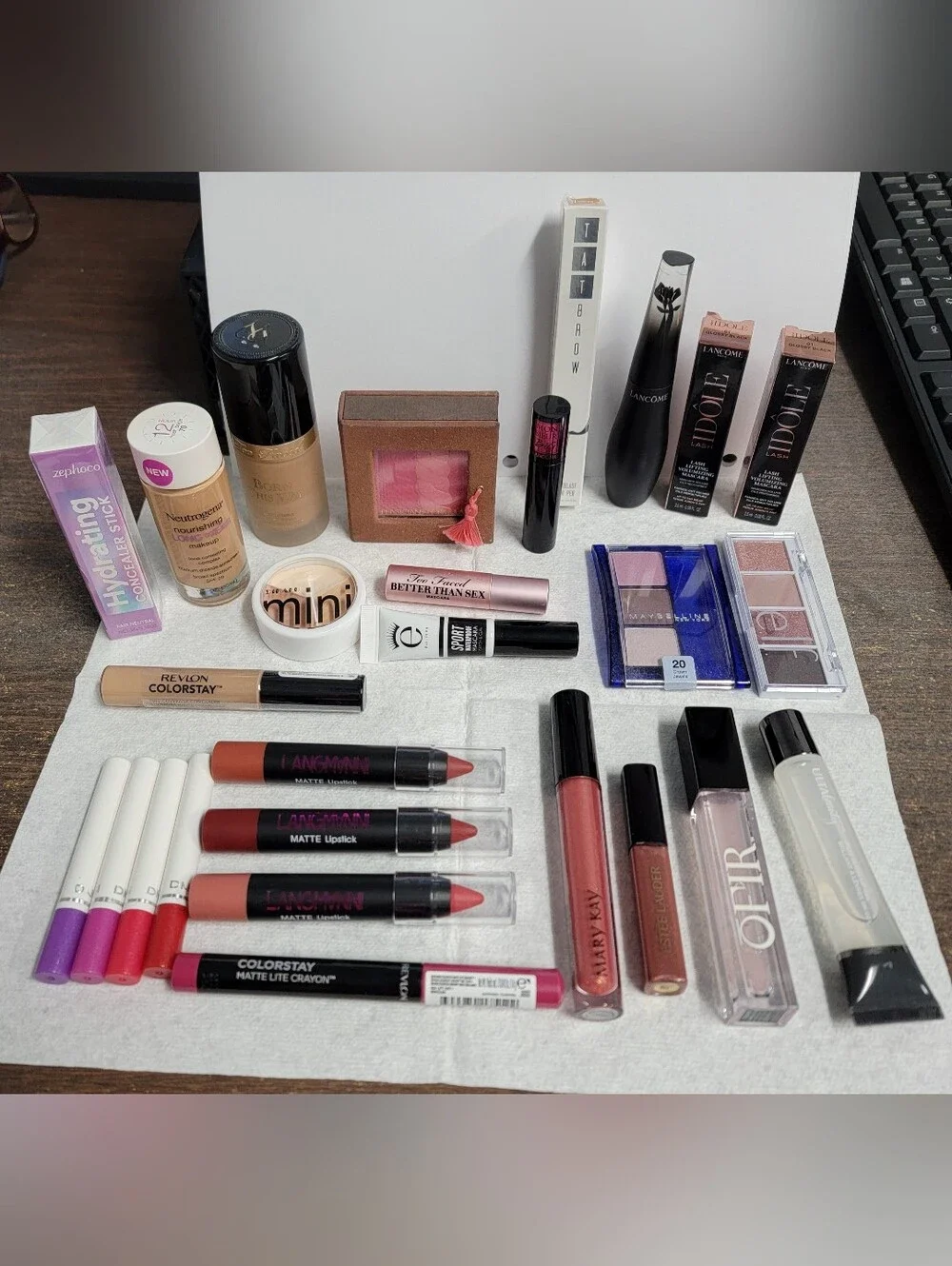 Lancôme, Too Faced, Revlon, & Neutrogena Makeup Bundle (27 things) (mostly new)